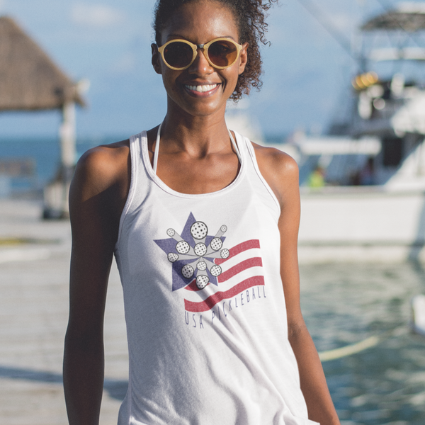 USA Exploding Pickleball Flag Tank Top