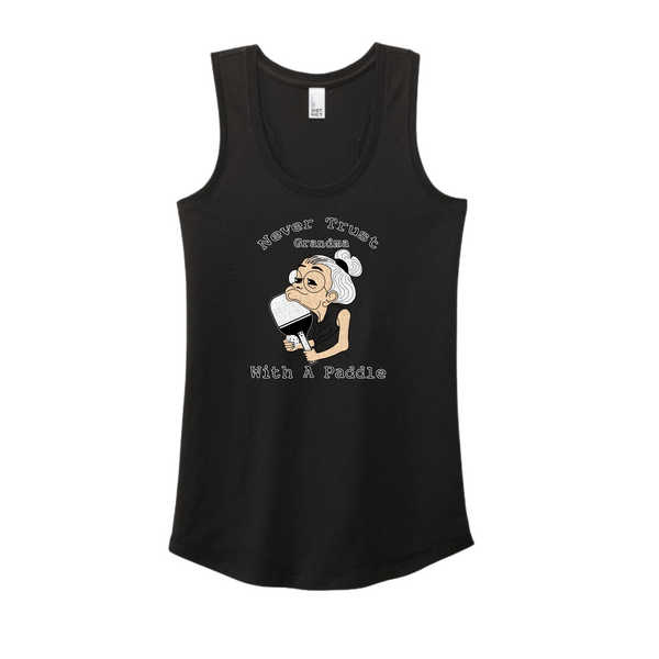 Never Trust Grandma with a Paddle Pickleball Tank Top