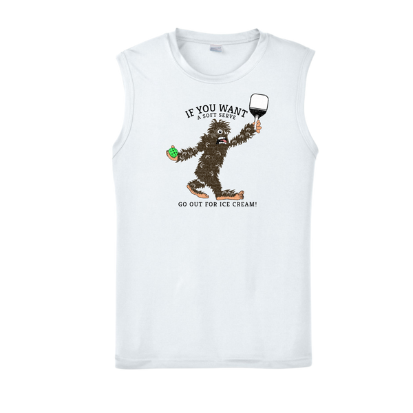 "If You Want a Soft Serve, Go Out for Ice Cream" Sasquatch playing Pickleball Tank Top